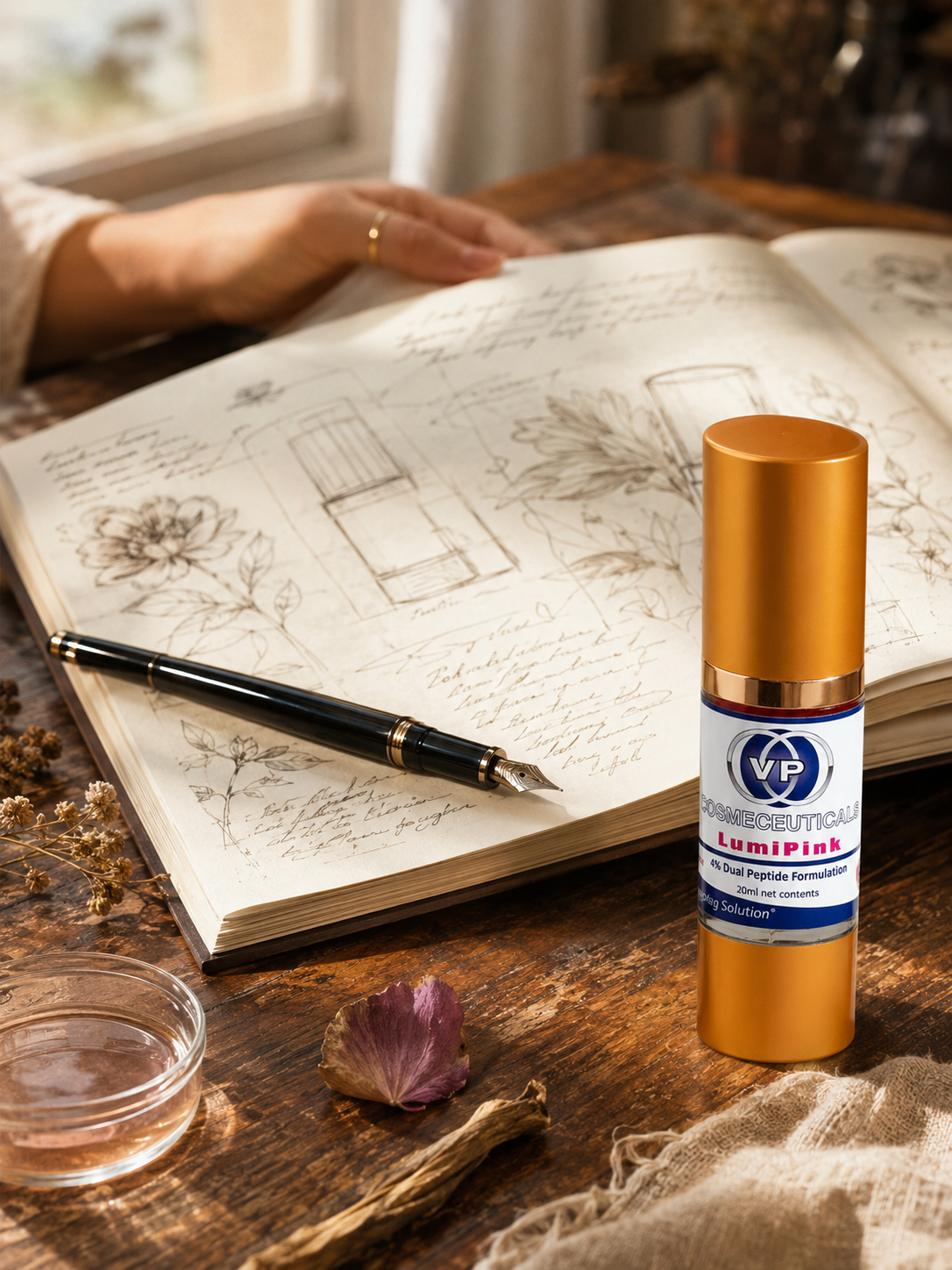 A quiet moment of intimate skincare ritual